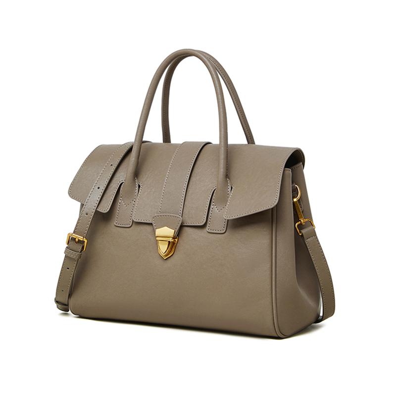 Hifashion Vintage Cow Genuine Leather Large Tote Handbags For Women 2026 Luxury Designer Office Satchel Shoulder Crossbody Bags