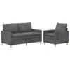 2 Piece Sofa Set Dark Gray Polyester