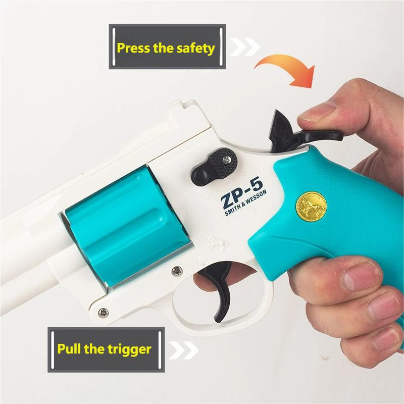 Soft Bullet Gun Toy Outdoor Manual EVA Foam Bullet Gun Pistol Blaster Shooting Sport Party Interactive Toys For Boy Adult Gift
