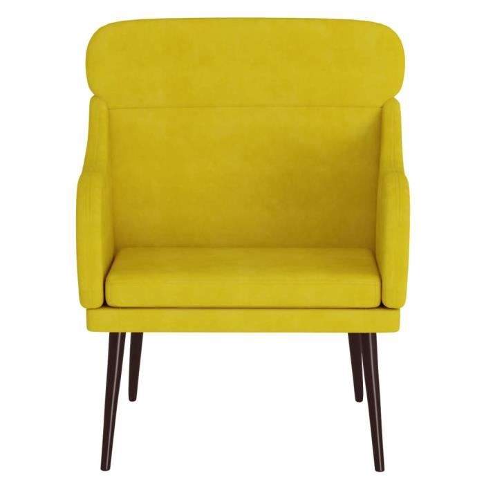 351441 vidaXL Armchair Yellow 63x76x80 Cm Velvet