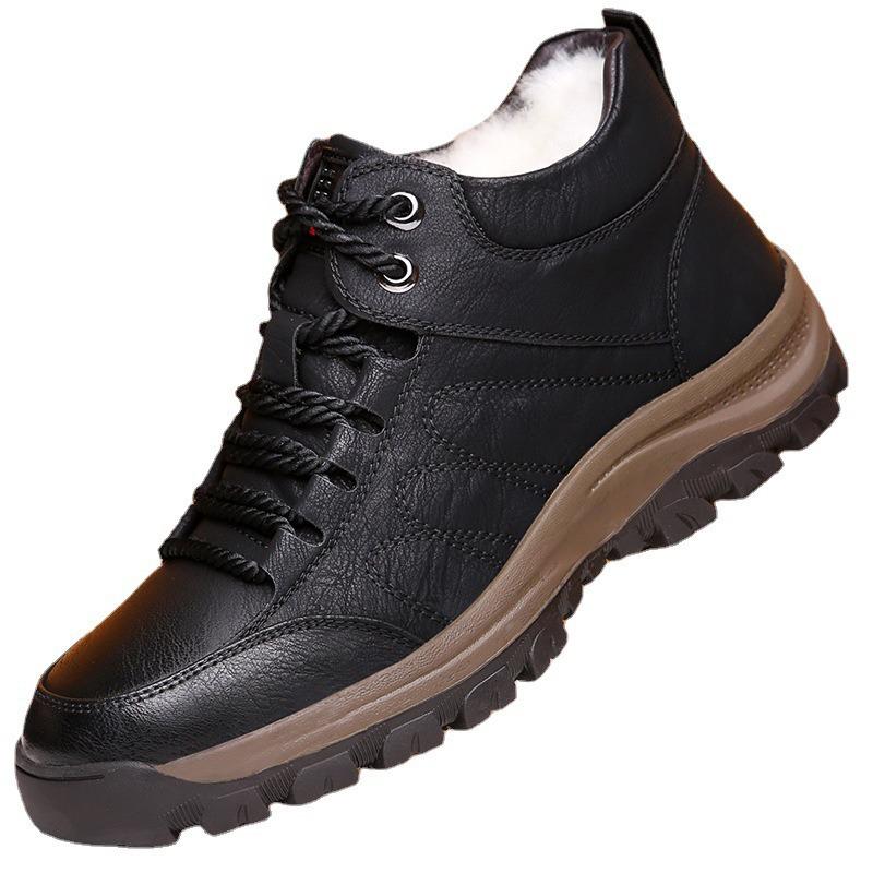 Men's hiking shoes, new non-slip cotton shoes, comfortable and warm, piled and thickened casual men's shoes