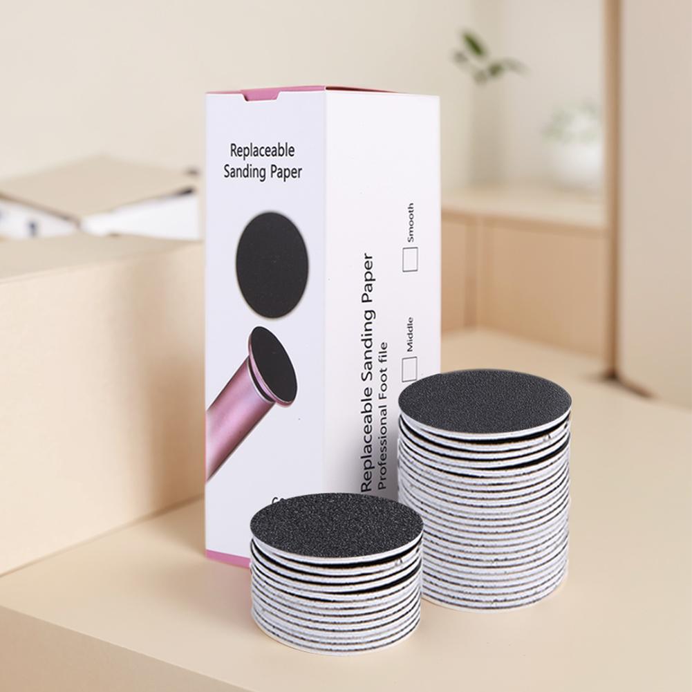 60Pcs 43mm Replaceable Sanding Paper Foot Dead Skin Remove Sanding Paper Replacement Sandpaper Discs for Electric Foot File
