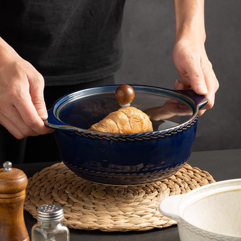Amerikanische Amphora Suppenschüssel Ofen wird zu großer Nudelschüssel Neue Keramik-Suppenschüssel Sauerkraut Fisch Meeresfrüchte Große Schüssel Trockentopf Schüssel