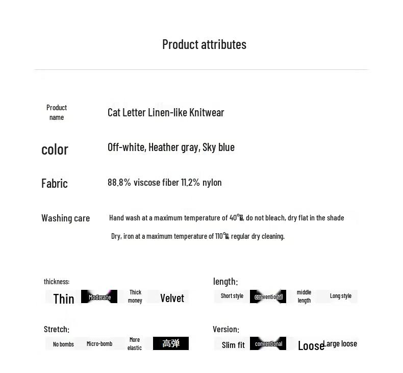 Chuyu 2025 Letní dámský top s krátkým rukávem s žakárovým vzorem písmene a kočky, imitace lnu