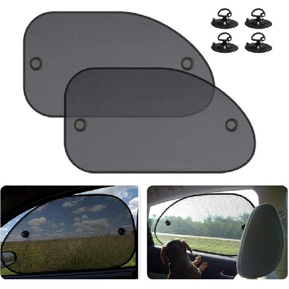 Car Rear Window Sunshade With Suction Cup, Sun UV Rays Protection For Car Back Window, Sunlight Shield Blocker Mesh Cover For Rear Facing Seats, Car