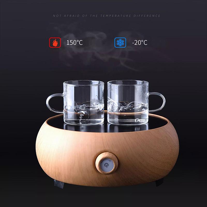 GIANXI Thicken Glass Tea Cup With Handle Transparent Heat Resistant Glass Tea Cups Chinese Kung Fu Tea Puer Tea Cup Set