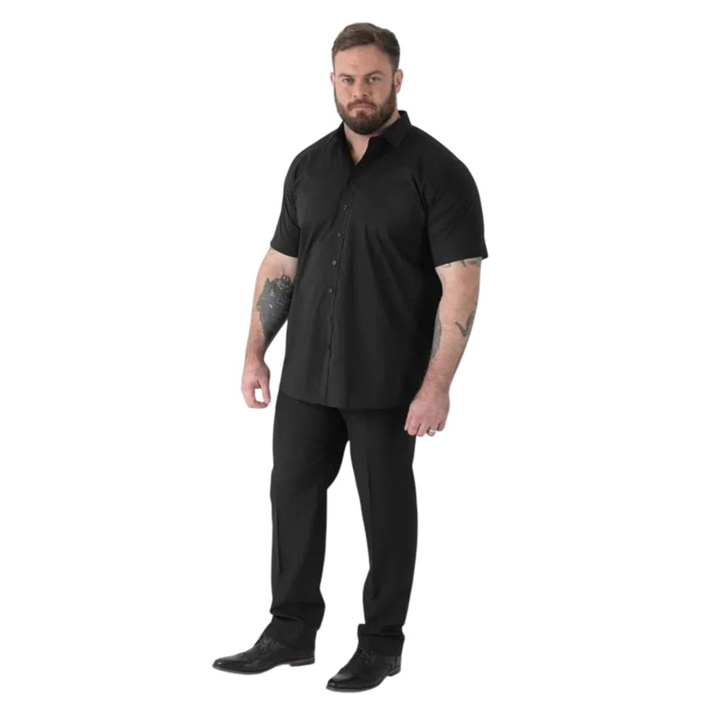 Duke Mens D555 Lucas Stretch Kingsize Short-Sleeved Shirt