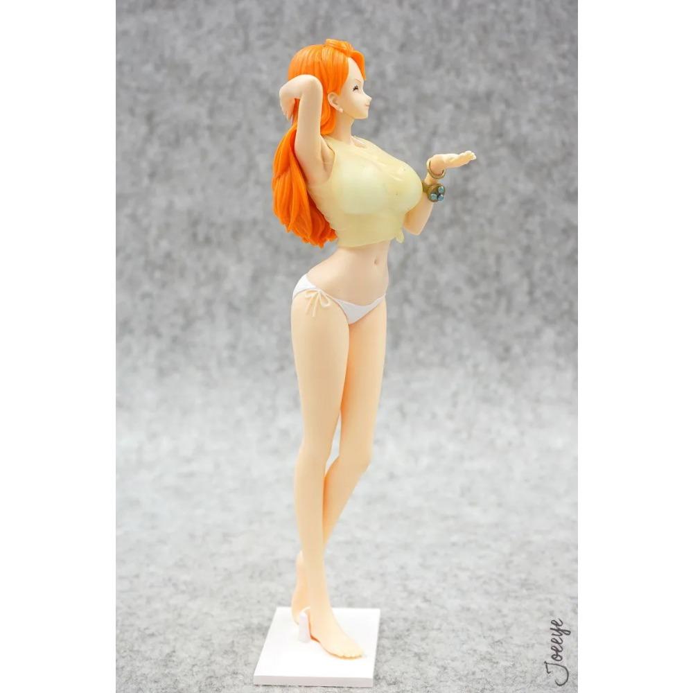 20CM Anime One Piece Nami Figure Swimsuit Ver Temperature-controlled Color-Changing Stand Model Toy Doll Aciton Figure PVC