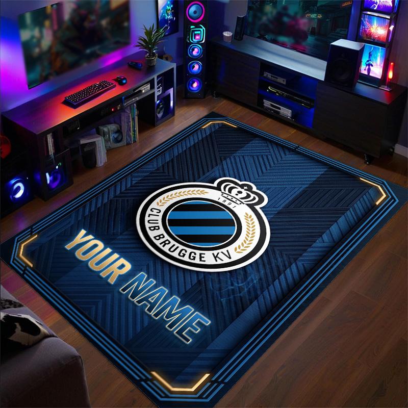 Crystal Velvet Rug Club Brugge FC Print Custom Name Text Floor Mat Home Decor