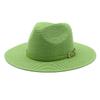 Verde Erba Moda Casual Versatile Cappello a Cilindro a Bordo Largo Bordo Piatto Viaggio Spiaggia Protezione Solare Cappello Panama da Sole