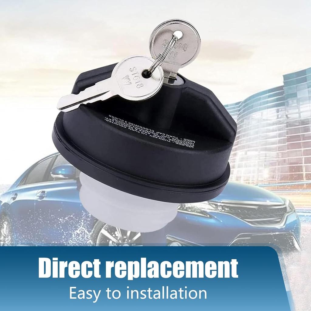 1 PC Car Fuel Tank Cap With Lock And Key, ABS Plastic Anti-Theft Fuel Tank Cap, Locking Cap Adapter Replaceable Accessories, Universal For Most Cars
