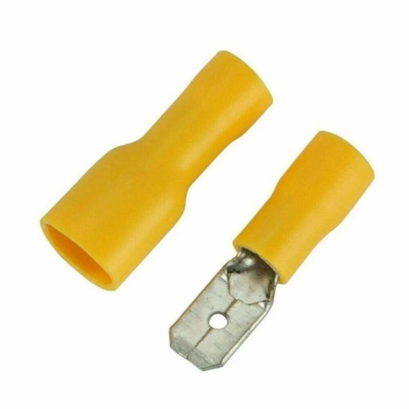 100PCS Metal Crimp Connectors Insulated Rubber Sleeve for Wiring in Electronics and Industrial Applications