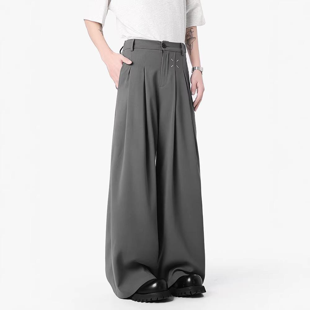 High-end Black Trousers Men's Clothing Spring, Autumn and Winter New Loose and Drape Wide-leg Suit Casual Long Pants