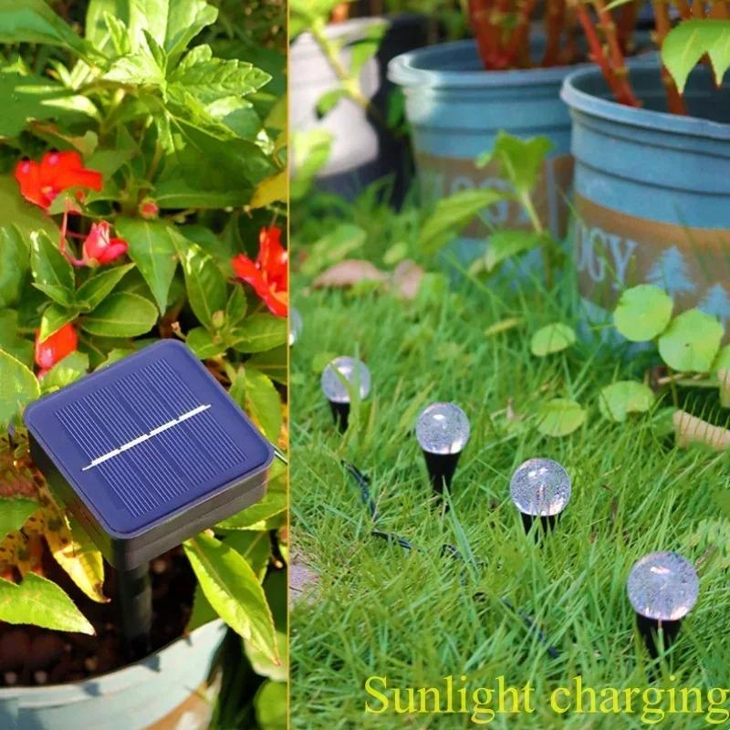 Outdoor Solar Light Bubble Ball Waterproof Lawn Lamp Garden Pilot Lantern String for Patio Camping Birthday Decoration Lighting