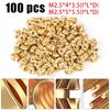 100PCS Threaded Insert Self-clinching Nut Brass Internal Thread Knurled M2.5