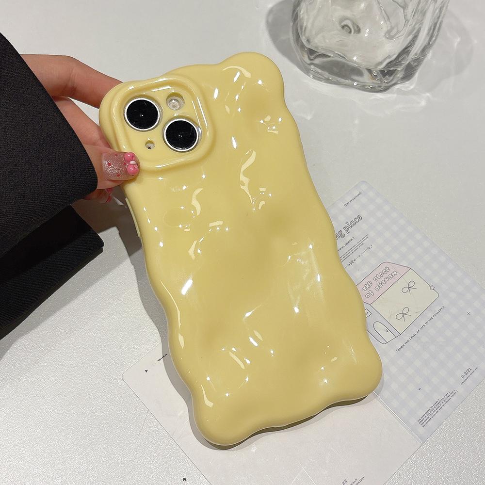 Soft Silicone Candy Cloud Wave Pattern Phone Cases For iPhone 16 15 14 13 12 11 Pro Max Plus Shockproof Bumper Back Cases Cover