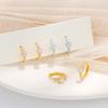 S925 Sterling Silver Inlaid Zircon Star Earrings Light Luxury Fashionable Electroplated K Gold Wedding Party Earrings