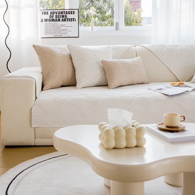 

Washed Cotton Cream Universal Non-Slip Sofa Cushions Modern Cotton Fabric Cover Soft Comfortable Seat Pad 70*70