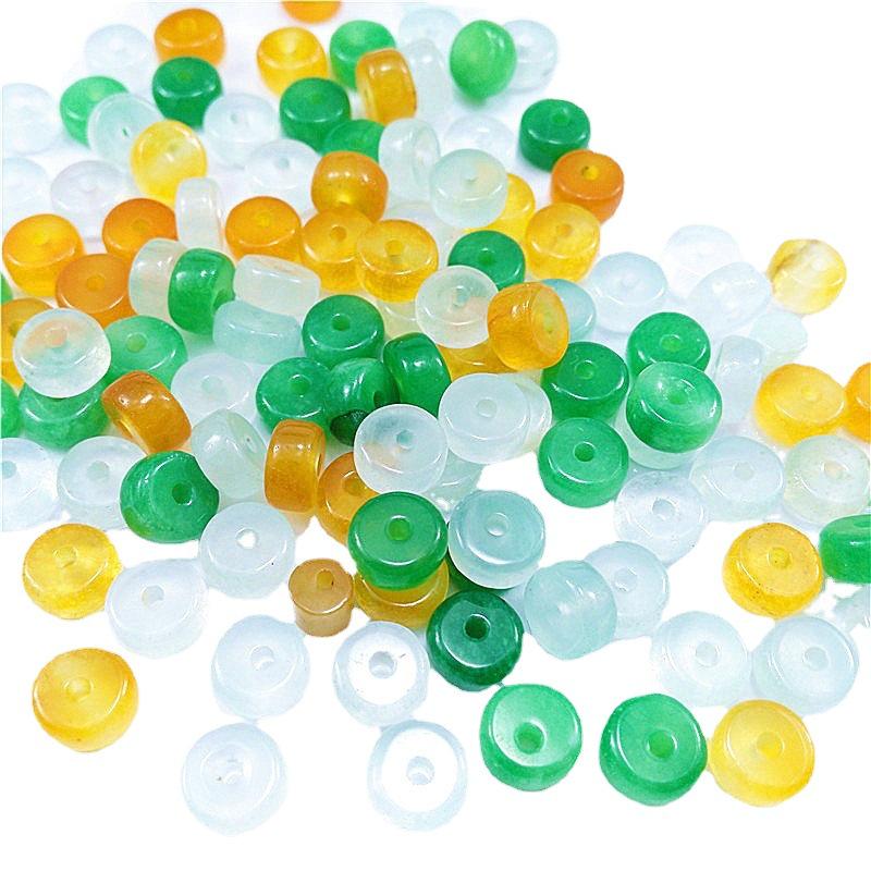 Jade Tricolor Tong Car Wheel Bead Spacer Accessories for Bracelets
