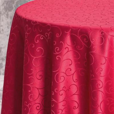 Verdickter runder Tischdeckenrock mit Jacquard-Blumenmuster für Hochzeiten und Bankette