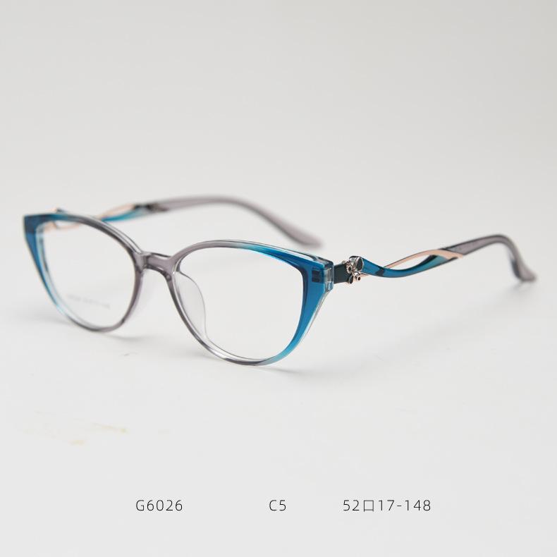 TR90 Cat Eye Myopia Glasses Women Fashion Metal Frame Blue Light Blocking Nearsighted Glasses -1.5 -2