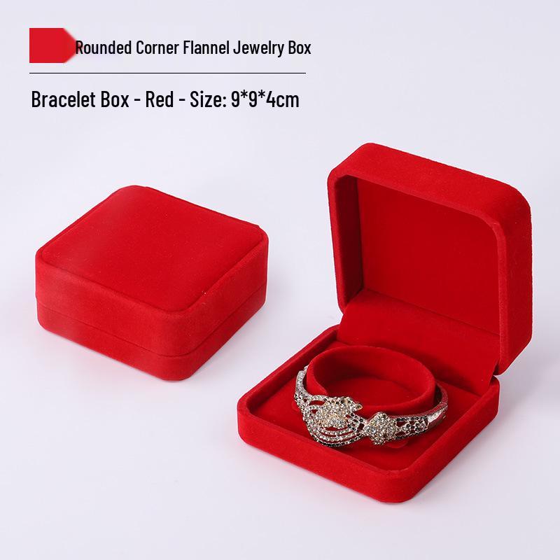 Pink Velvet Jewelry Box with Rounded Corners for Earrings, Bracelets, Rings, and Gifts