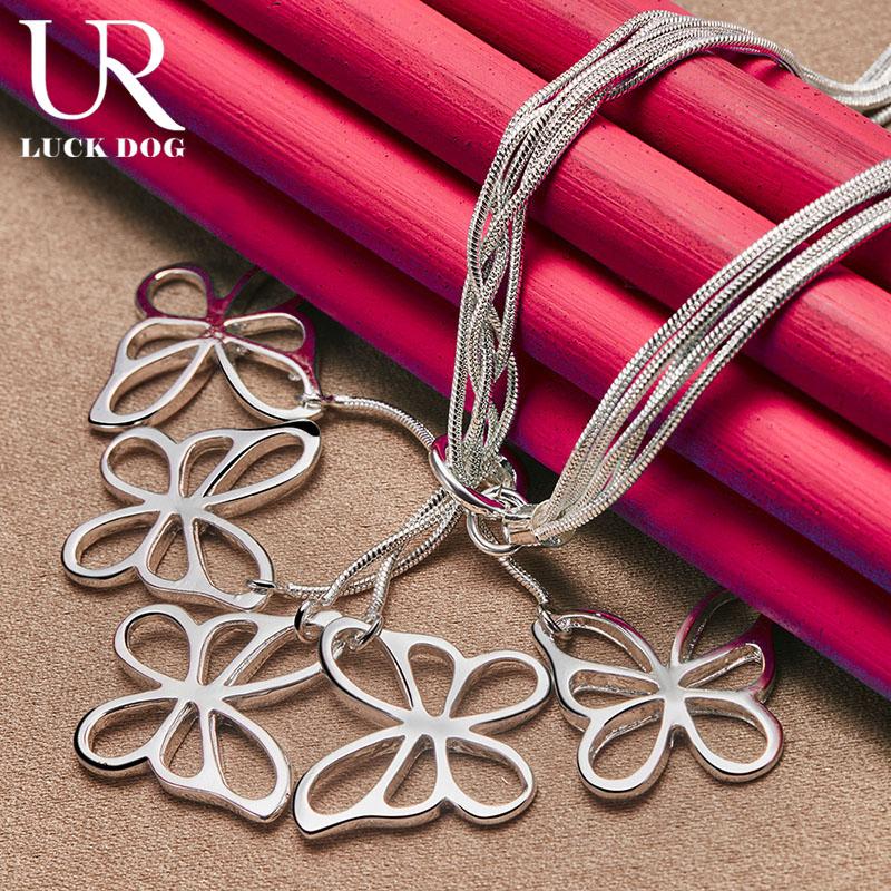 Collier papillon en chaîne serpent en argent sterling 925, bijoux de mariage à la mode