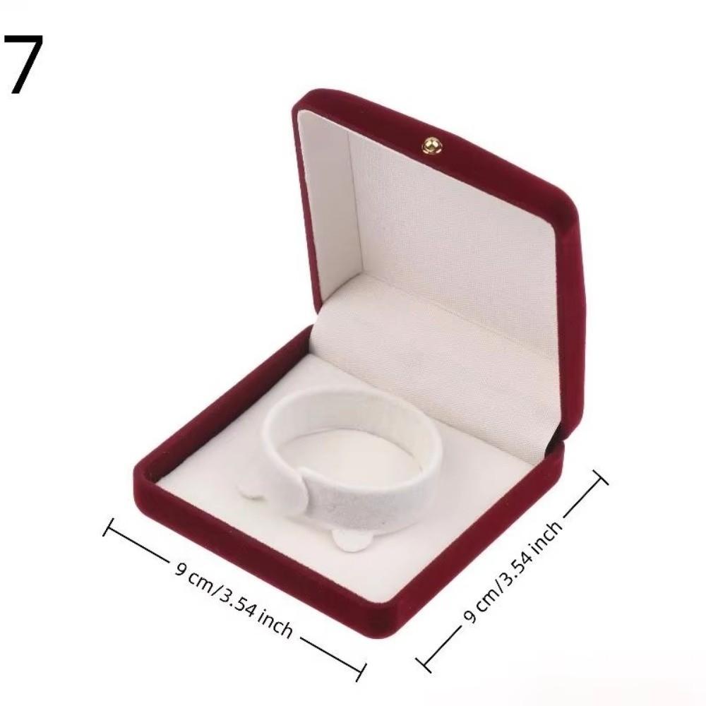 Flocking Jewelry Box Red Packaging Box Luxury Display Storage Box  Jewelry Case