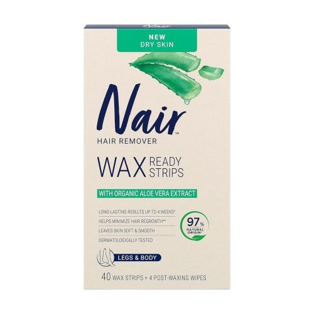 Nair Body Hair Removal Wax Strips 40+4 Sheets  Aloe Vera NONE