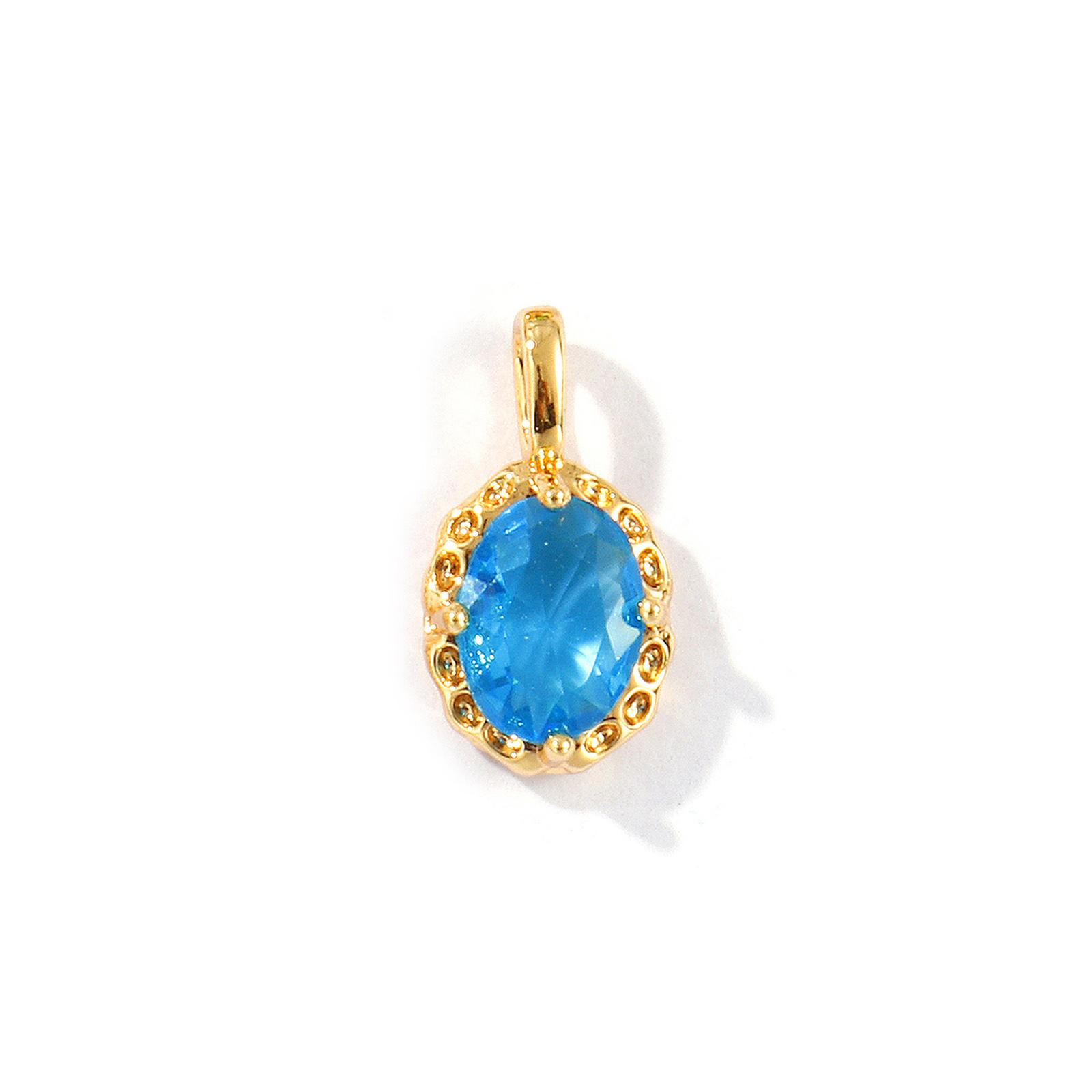 

2 PCs Oval Brass & Rhinestone Birthstone Charms 18K Gold Plated Oval Pedndants For DIY Necklace Jewelry Making Findings 15mmx8mm