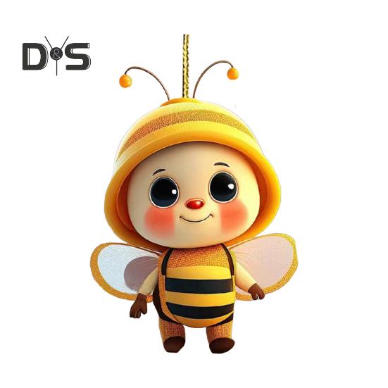 

Подвесной орнамент в виде пчелы для автомобиля, акриловая пчела, праздничный декор, милый брелок для ключей в виде пчелы, сумка для салона автомобиля, подарок на ключ B