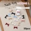 50Pcs Mini Bow Nail Charms Bulk Mix 3D Bowknot Nail Art Decoration Accessories For Diy Manicure Korean Design