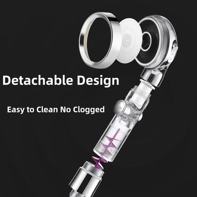 3 Modes High Pressure Shower Head Water Saving Showerhead with Stop Button Eco Filter Shower Head Bathroom Accessories