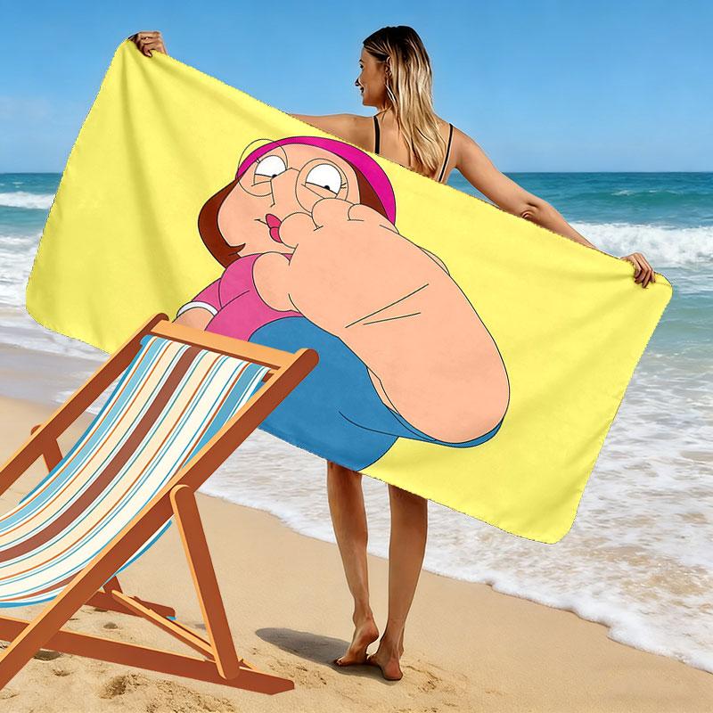 Meg Griffin Print Beach Towel, Large Soft Quick Dry Towel for Beach Camping Swimming