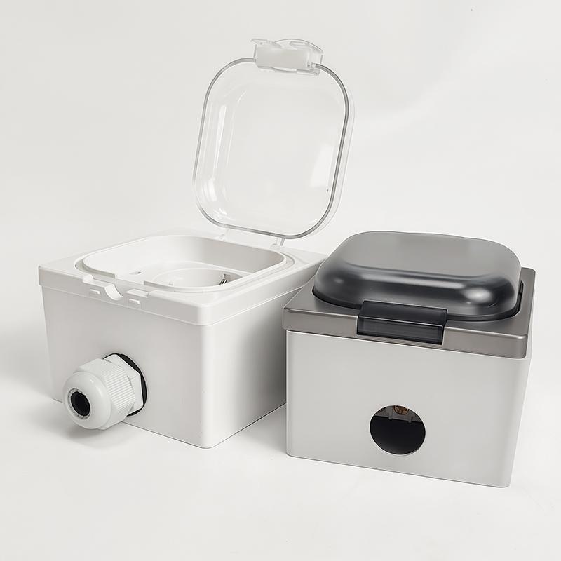 IP65 Waterproof Outdoor Electrical Box- Universal Mounting (Surface/Flush) Junction Box for Bathroom, Kitchen, Weatherproof DIY