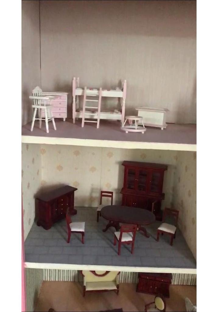 1:12er Maßstab Miniatur Palisander Hochlehner Holzpuppenhausstuhl