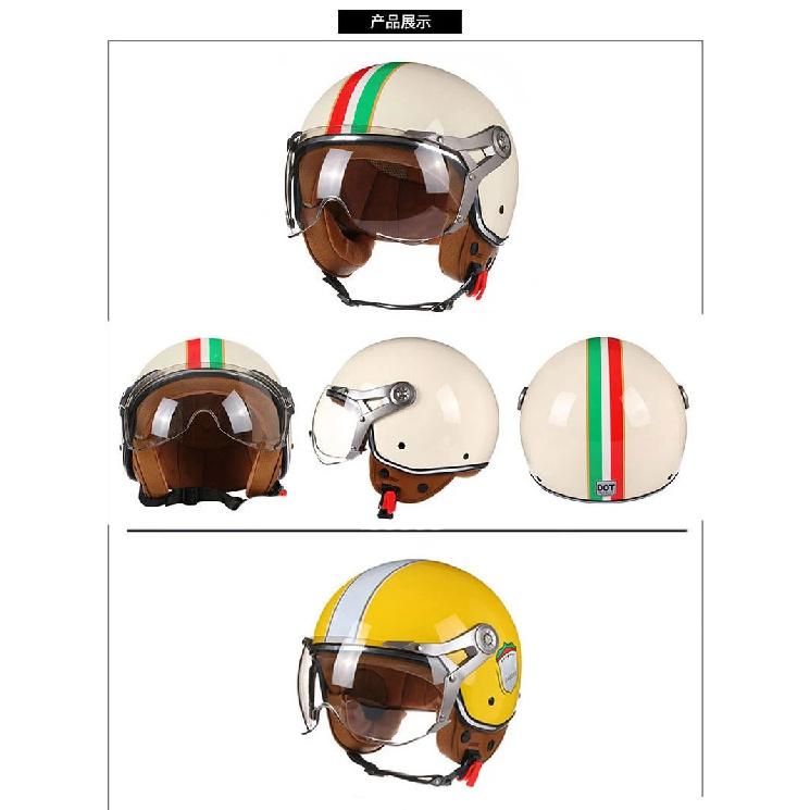 Retro Open Face 3/4 Motorcycle Motorbike Helmets Vintage Chopper Capacete De Moto Bike Cascos Scooter With For Men Women DOT