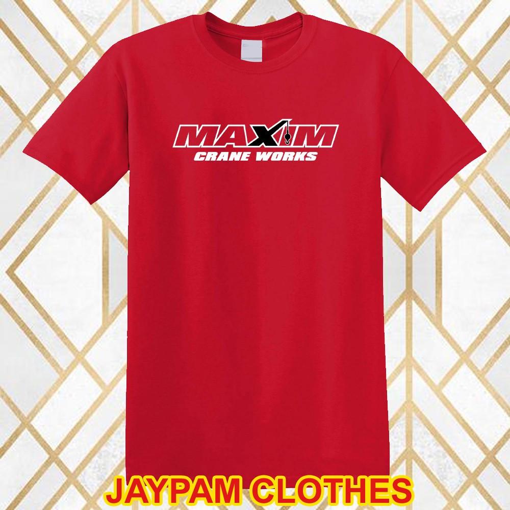 Maxim Crane Works Tractor Men s Red Size S 5XL XXXL