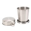 Stainless Steel Collapsible Cup Outdoor Travel Camping Portable Folding Cup with Keychain for Picnic Hiking 250ML