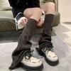 Flared Design Ripped Leg Warmers Distressed Knit Flare Leg Covers  Harajuku Fashion