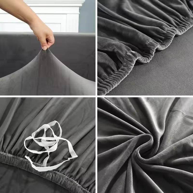 Velvet Sofa Cover For Living Room Elastic Thick Plush Sofa Cover For Sofa L-Shaped Corner Sofa Covers 1/2/3/4 Seater