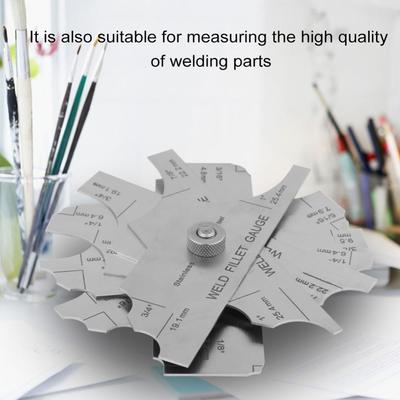 7 Pcs Stainless Steel Fillet Weld Gauge / Fillet Weld Set Gage 1/8" To 1" (3.2mm To 25.4mm) RL Gauge / Ulnar Gauge