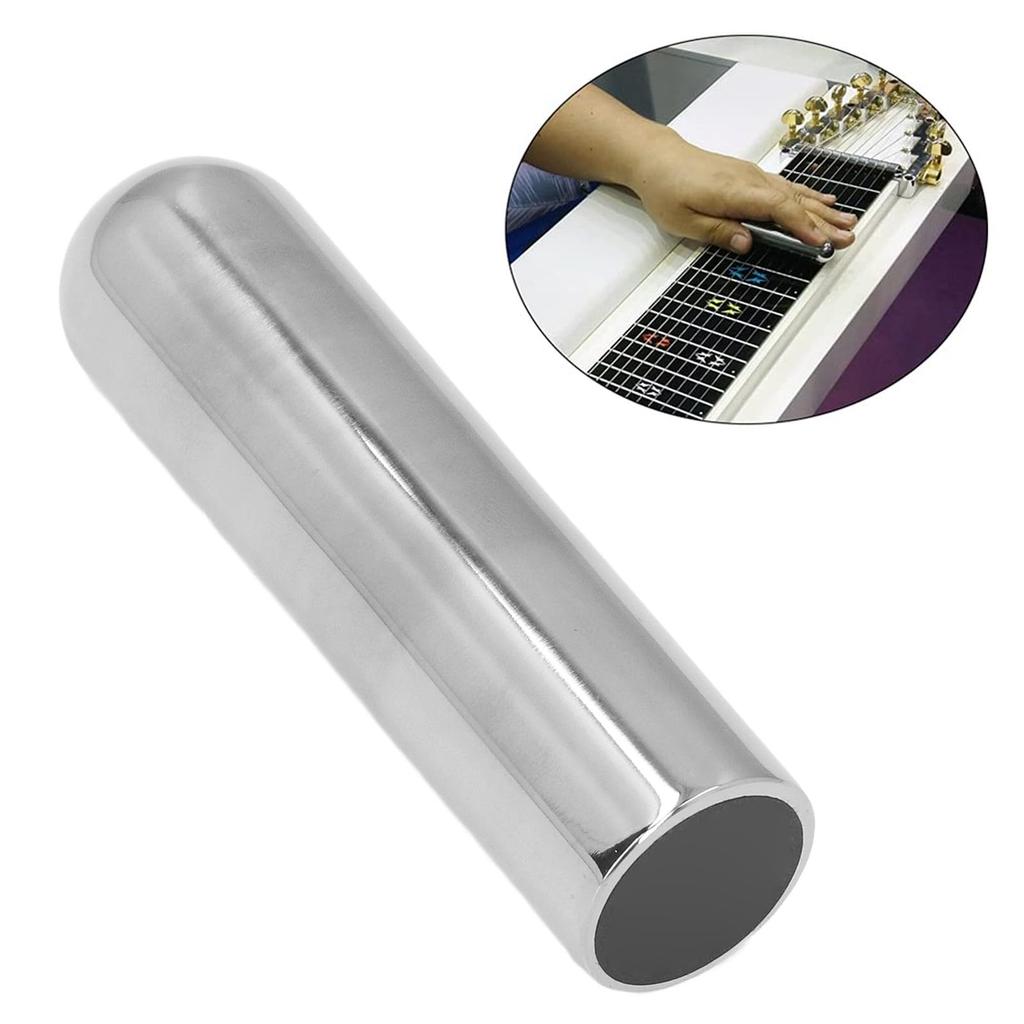 Stainless Steel Bass Slide, Guitar Slide, Tone Bar, Guitar Accessory with Thumb and Finger Picks and Paddles