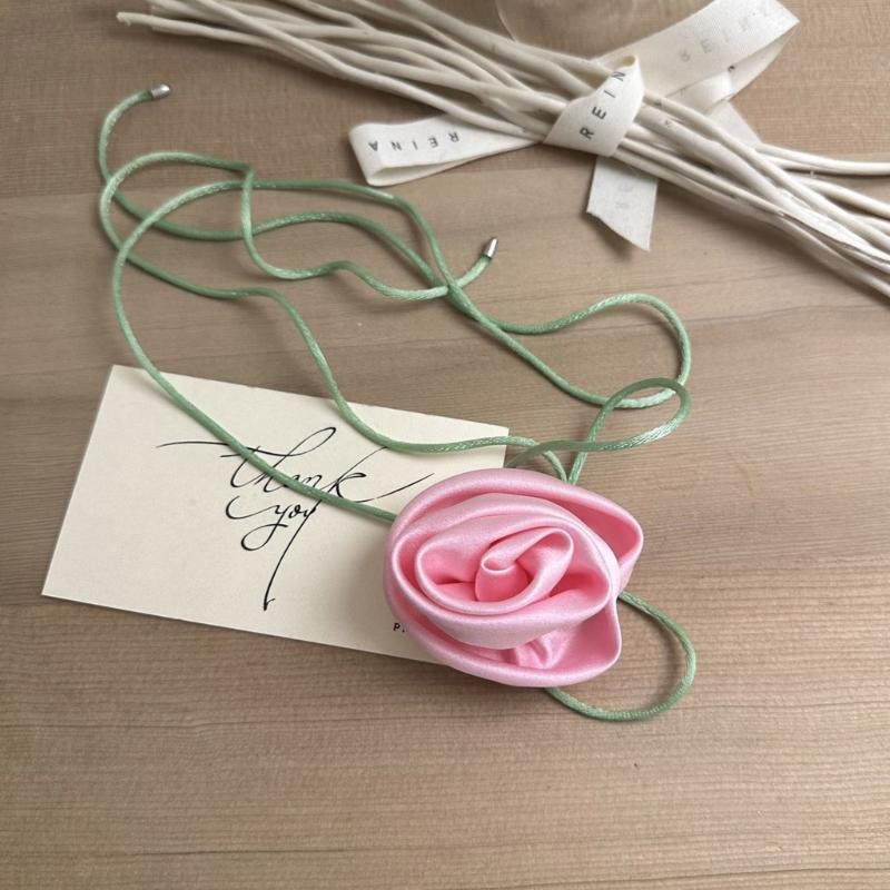 Elegant Rose Flower Clavicle Chain All-matched Necklace Women Bridal Adjustable Choker Mariage Jewelry Y2K Accessories