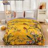 1Pc Chinese Style Flower Bird Print Flannel Blanket Multi Size Living Room Sofa Nap And Leisure Blanket Soft Machine Washable