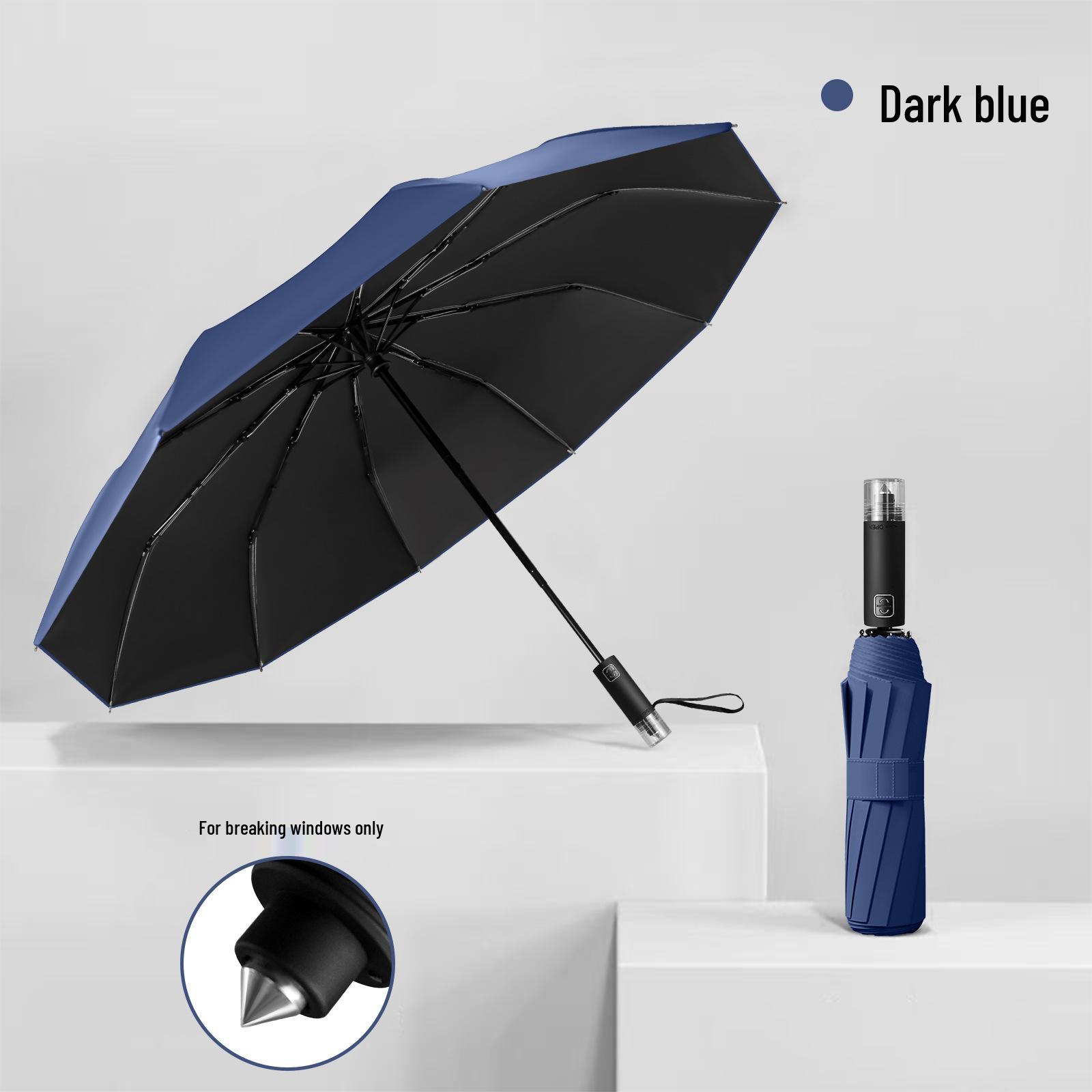 

10-Rib Automatic Umbrella: Reinforced for Sun & Rain, Sunshade & Emergency Window Breaking, Customizable Logo, Perfect for Advertising.