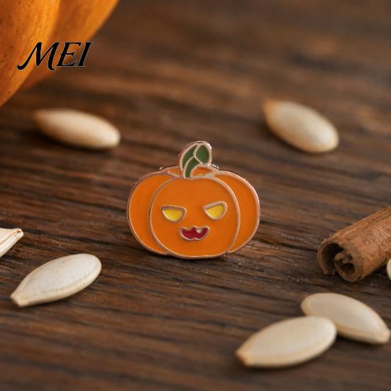 Ghost Enamel Pin Spooky Halloween Brooch Pin, Pumpkin Skull Haunted House Decorative Accessory for Sweaters Coats Bags Hats Scratch-resistant
