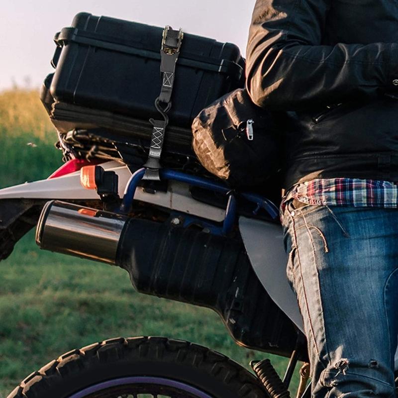 4 pezzi Cinghie Multiuso per Fissaggio Bagagli per Fissare ATV Motociclette Scooter Cinghie di Fissaggio ad Anello Morbido Cintura Robusta