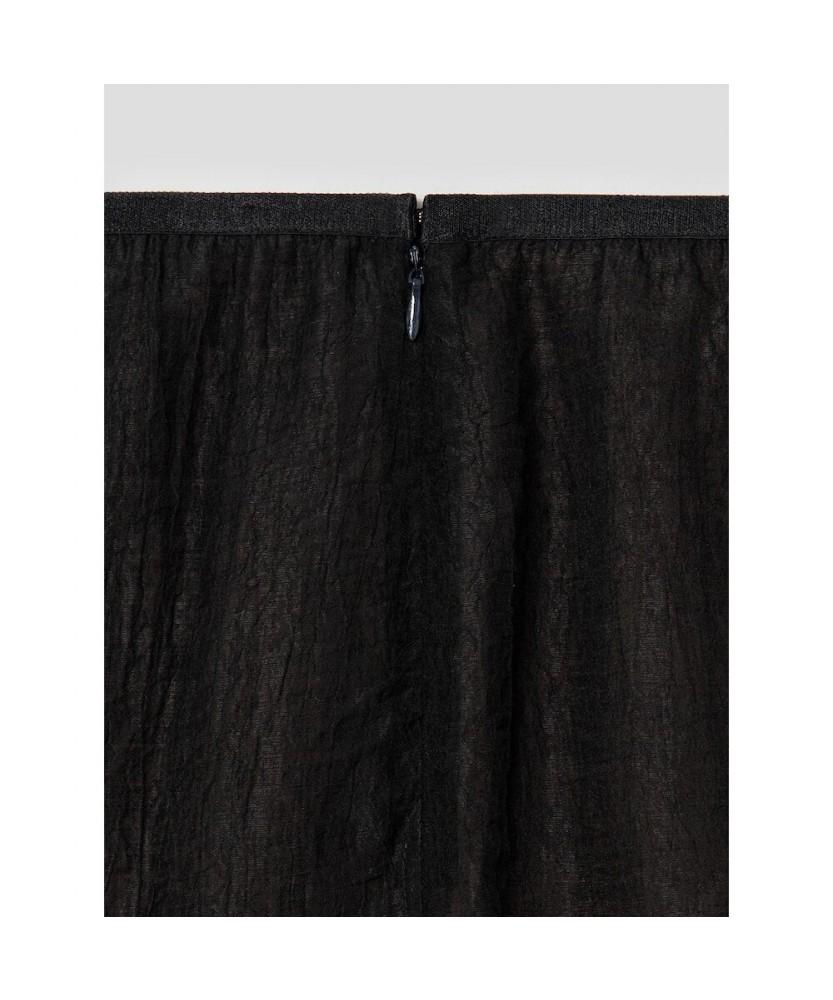 Anggae Black Sheer Midi Skirt Black