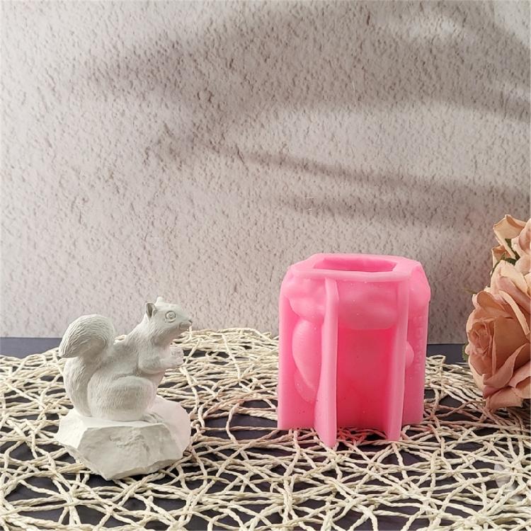 Silicone Mold Resin Crafting Mold Candle Moulds Squirrel Shape Craft Mould Silicone Texture Handmade Supplies for Candle